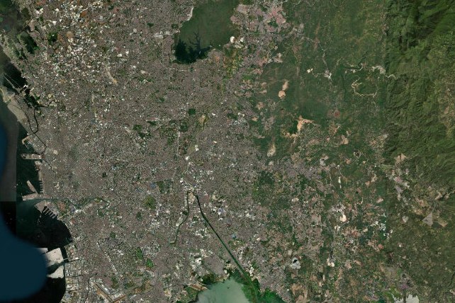 Satellite map of the Marikina River valley